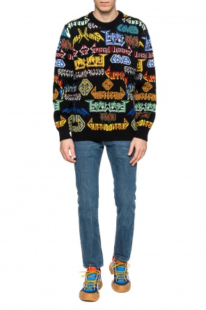 Sweter z wyszytym logo i napisami, zdjęcie 2 Sweter z wyszytym logo i napisami od Gucci